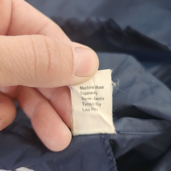 Woolrich VTG Teton Quarter Zip Hooded Windbreaker Pullover Jacket Blue Unisex M - Picture 8 of 8